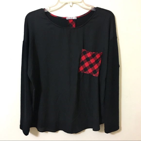 Le Lis Christmas Top/Blouse - Black/Red - Medium - Picture 6 of 7